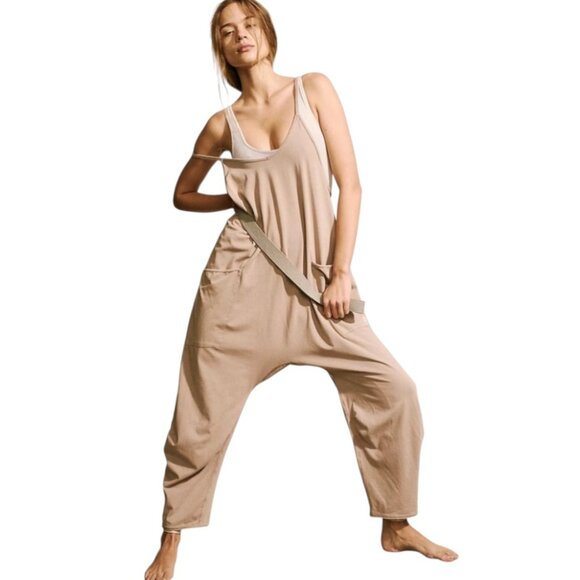 FP MOVEMENT HOT SHOT ONSIE MOCHA LATTE OVERSIZE YOGA RELAXED FIT MEDIUM - Picture 4 of 8